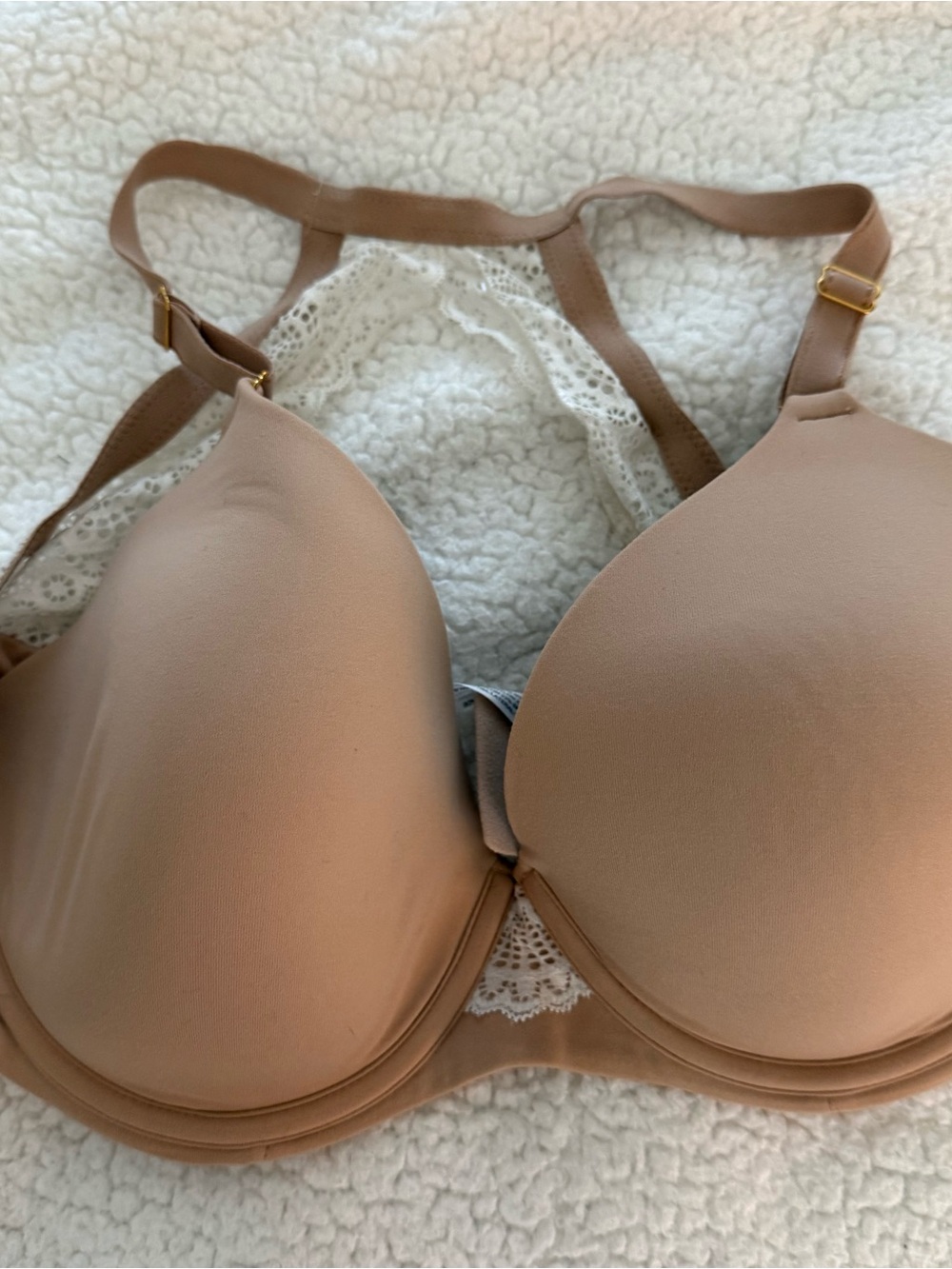 Soma Beige/Nude Lace-Back T-Shirt Bra